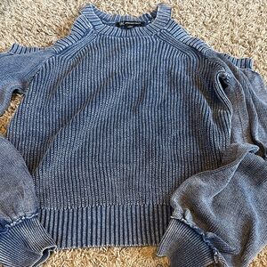 Blue Cold Shoulder Sweater Inc size small